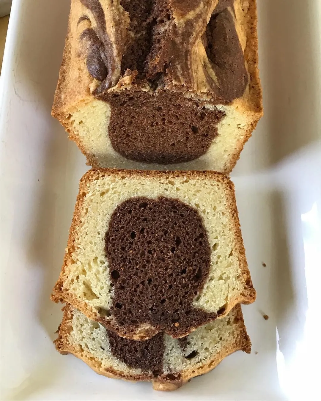 Gluten-free marble loaf cake